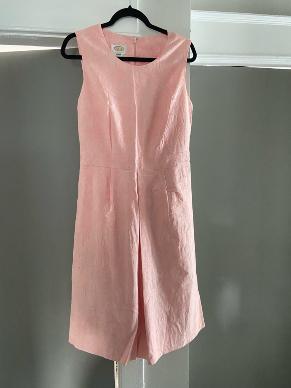 Talbots peach brocade sleeveless dress 12